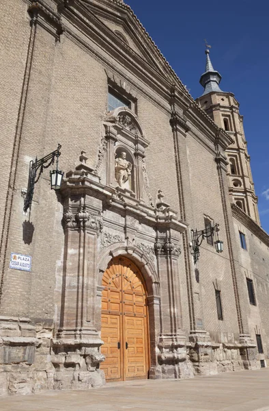 Saragozza Portale Barocco Della Chiesa Iglesia San Juan Los Panetes — Foto Stock