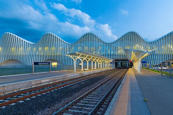 Reggio Emilia Italie Avril 2018 Gare Reggio Emilia Mediopadana Crépuscule — Photo