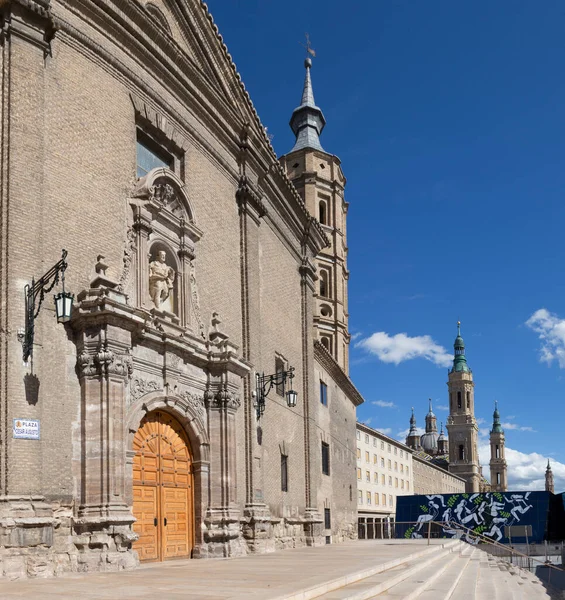 Zaragoza Spanien März 2018 Das Barocke Portal Der Kirche Iglesia — Stockfoto