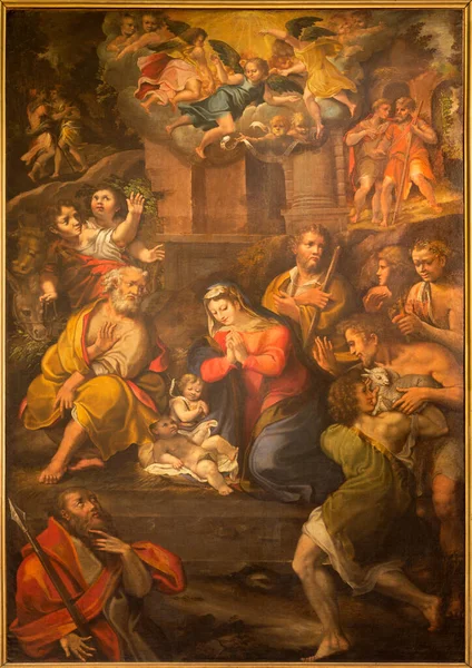 Parma Italien April 2018 Födelsemålningen Kyrkan Chiesa Santo Tomaso Girolamo — Stockfoto