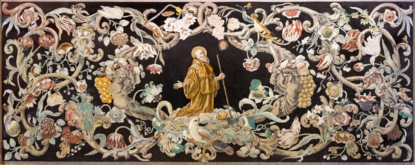 Reggio Emilia Włochy Kwiecień 2018 Kamienna Mozaika Pietra Dura Świętym — Zdjęcie stockowe