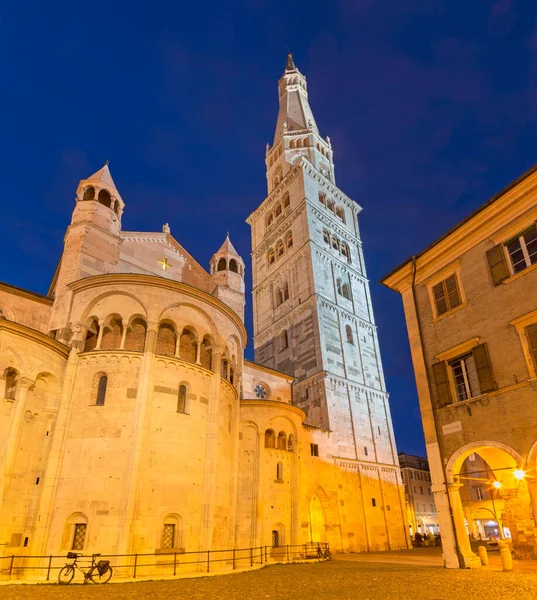 Modène Duomo Cattedrale Metropolitana Santa Maria Assunta San Geminiano Crépuscule — Photo