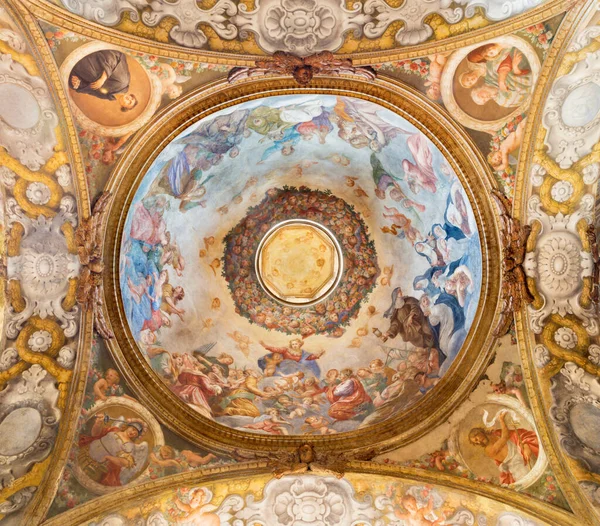 Parma Italia Abril 2018 Fresco Asunción Virgen María Cúpula Lateral —  Fotos de Stock