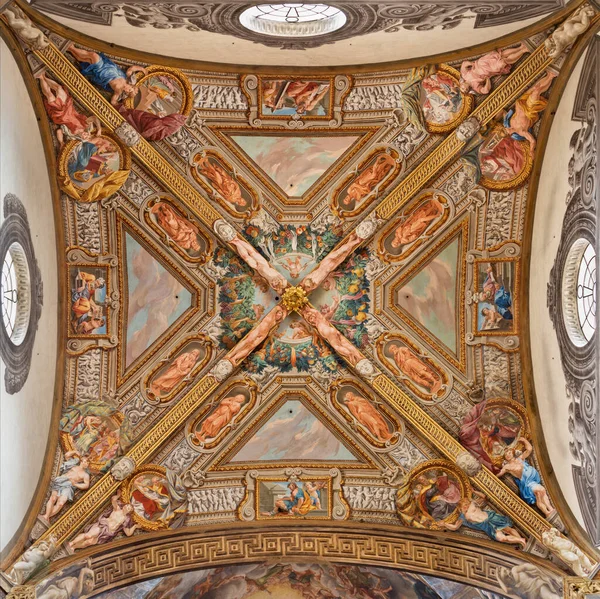 Parma Włochy Kwiecień 2018 Freski Sufitowe Północnego Transeptu Kopuły Autorstwa — Zdjęcie stockowe