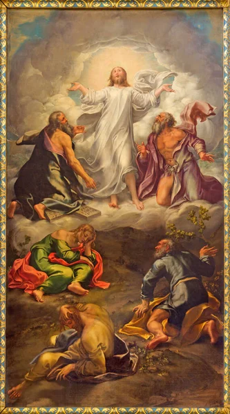 Parma イタリア エイプリル15 2018 教会の主祭壇における主の変容の絵画チエサ ジョバンニ エバンジェリストByジロラモ ベドリ マッゾラ 1556年 — ストック写真