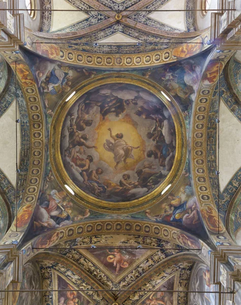 Parma Italy April 2018 Christ Descending Heavens Fresco Cupola Church — Stock Photo, Image