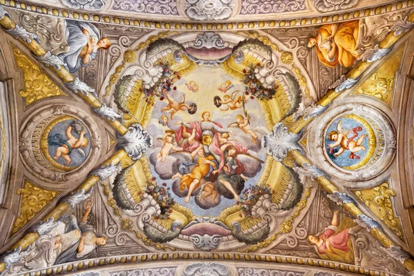 Parma Włochy Kwiecień 2018 Fresk Sufitowy Apoteozą Łucji Kościele Chiesa — Zdjęcie stockowe