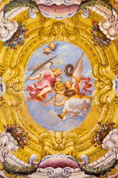 Parma Itália Abril 2018 Afresco Dos Anjos Com Símbolos Martírio — Fotografia de Stock