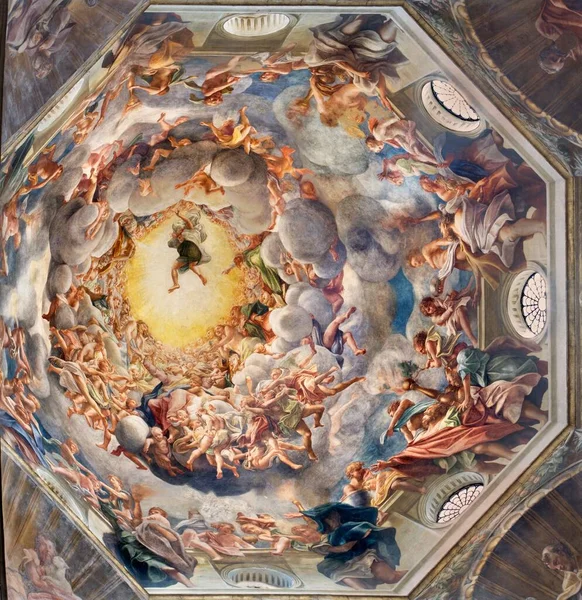 Parma Italy April 2018 Details Fresco Assumpcion Virgin Mary Cupola — 스톡 사진