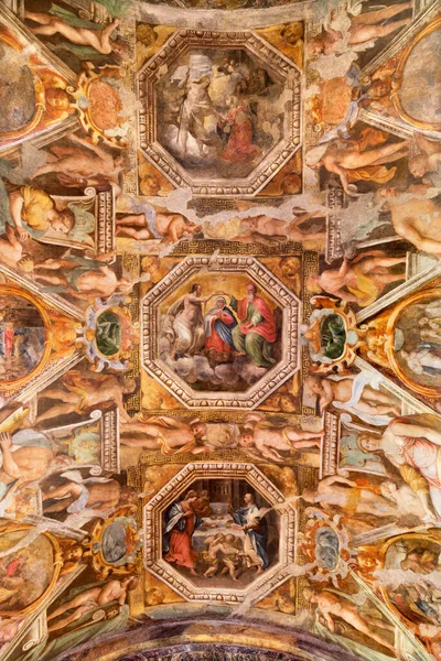 Parma Włochy Kwiecień 2018 Fresk Temat Cieling Kościoła Chiesa Santa — Zdjęcie stockowe
