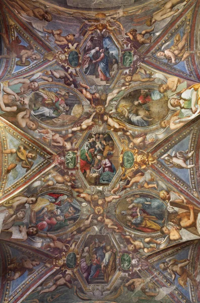 Parma Italy April 2018 Fresco Nativity Cieling Church Chiesa Santa — 스톡 사진