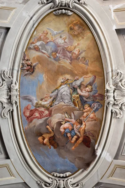 Parma Italy April 2018 Ceiling Fresco Glory Uldarico Church Chiesa — Stock Photo, Image