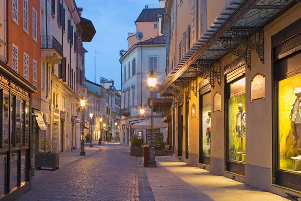 Parma Italy April 2018 Street Old Town Dusk — Stock Photo, Image