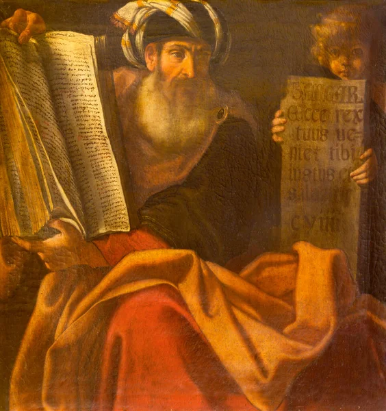 Bologna イタリア エイプリル18 2018 教会における預言者ゼカリヤの絵画Giacomo GavedoniによるChiesa San Benedetto 1577 1660 — ストック写真