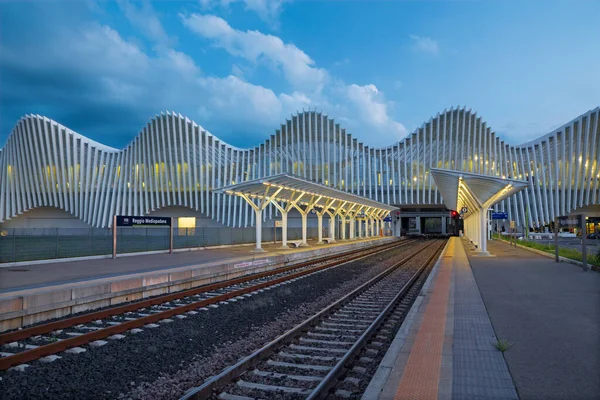 Reggio Emilia Italie Avril 2018 Gare Reggio Emilia Mediopadana Crépuscule — Photo