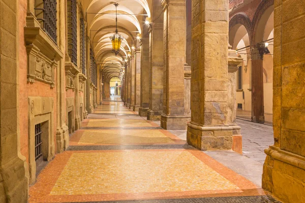 Bologna Die Säulenhallen Der Altstadt Morgen — Stockfoto