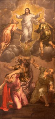 MODENA, İtalya - 14 Nisan 2018: Giovani Battista Ingoni 'nin Chiesa di San Pietro kilisesindeki Dönüşüm Tablosu (1560)).