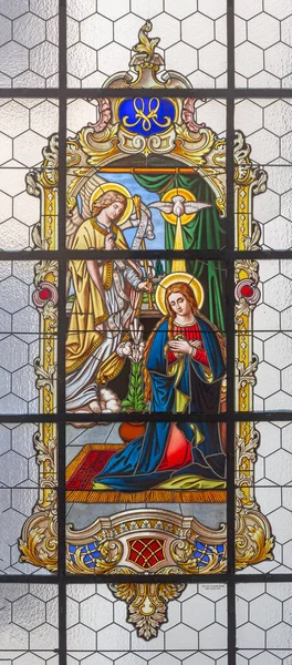 Prague Czech Republic October 2018 Stained Glass Annunciation Church Kostel — Stock Photo, Image