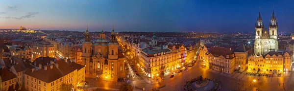 Praha Panorama Kostelem Mikuláše Staroměstským Náměstím Starým Městem Kostelem Panny — Stock fotografie