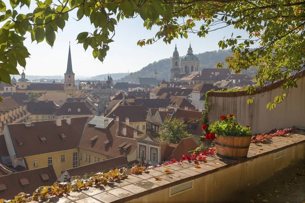 Prague Outlook Gardens Castle Mala Strana Nicholas Thomas Church — Stock Photo, Image