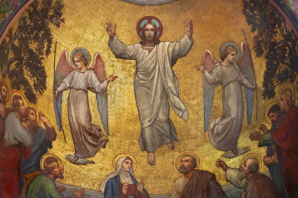 Prague Czech Republic October 2018 Fresco Ascension Jesus Side Apse — Stock Photo, Image