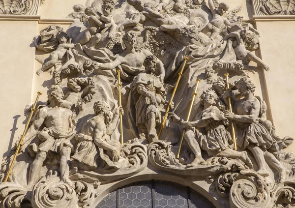 Prague République Tchèque Octobre 2018 Relief Baroque Apôtre Jacques Râpe — Photo