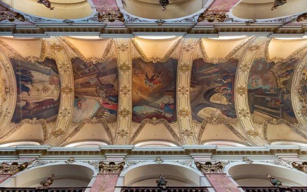 Prague Czech Republic October 2018 Ceiling Frescoes Live Virgin Mary — Stock Photo, Image