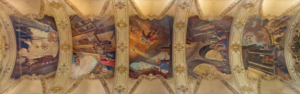 Prague Czech Republic October 2018 Ceiling Frescoes Live Virgin Mary — Stock Photo, Image