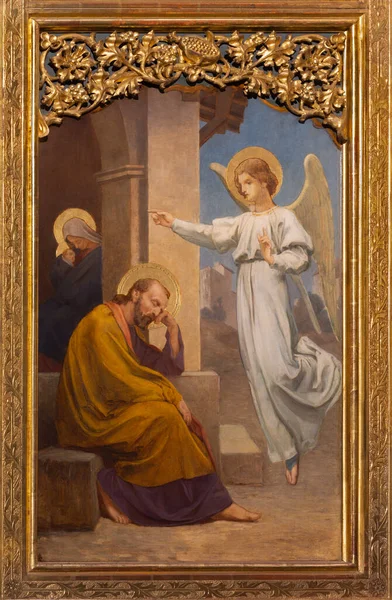 プラハ チェコ共和国 2018年10月12日 聖ヨセフへの天使のビジョンの絵画バジリカ サヴァテオ ペトラ パヴラ ヴィセフラデBy Rudl 1895年 — ストック写真