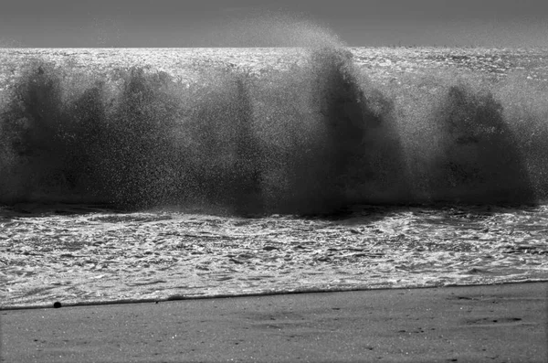 Palma Maiorca Grande Onda Vele Windsurf Nel Barckgroud — Foto Stock