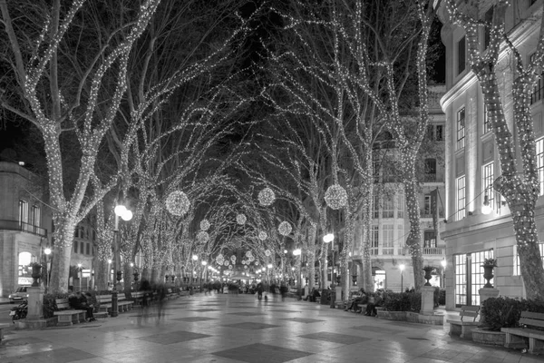 Palma Mallroca Die Weihnachtsdekoration Auf Den Straßen Der Altstadt — Stockfoto