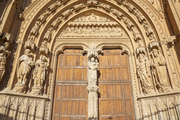 Palma Mallorca Spain January 2019 South Portal Cathedral Seu Stone — Stock Photo, Image