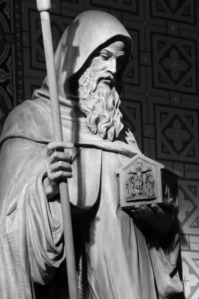 Praga Republica Czech Octombrie 2018 Statuia Sculptată Sfântului Chiril Biserică — Fotografie, imagine de stoc