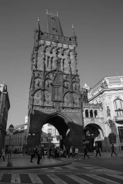 Prague Czech Republic October 2018 Gothic Tower Pran Brna Powder — Fotografia de Stock