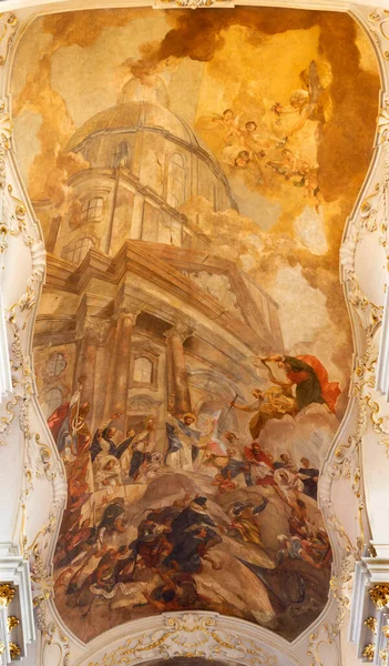Prague République Tchèque Octobre 2018 Fresque Symbolique Gloire Des Dominicains — Photo