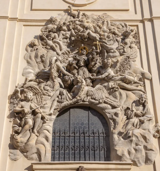 Prague Czech Republic October 2018 Baroque Relief Apostle Francis Assisi — Stok fotoğraf