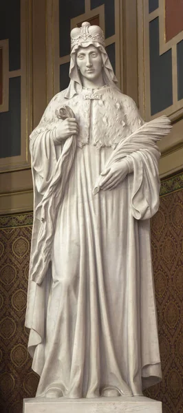 Прага Чешская Республика Октября 2018 Мраморная Статуя Святой Людмилы Церковном — стоковое фото