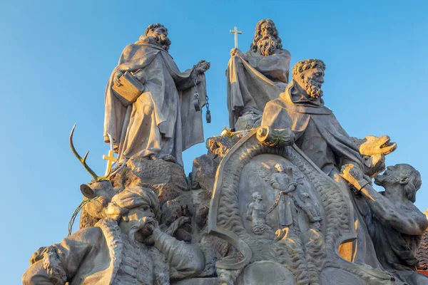 Prague Baroque Statues John Matha Felix Valois Saint Ivan Charles — Stock Photo, Image