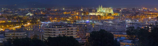 Palma Mallorca Cityscape Town Dusk Cathedral Seu — Stock Photo, Image