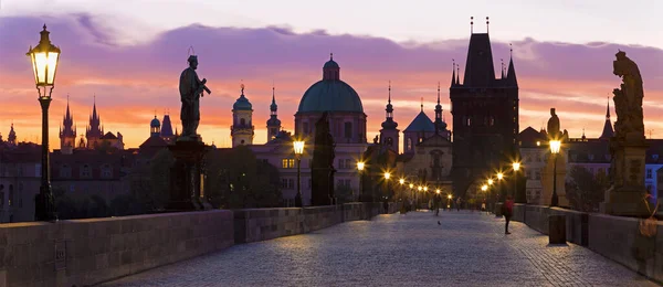 Praghe Charles Bridge Morning — Stock Photo, Image