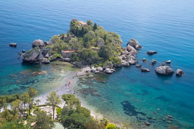 Taormina - Güzel küçük ada Isola Bella - Sicilya