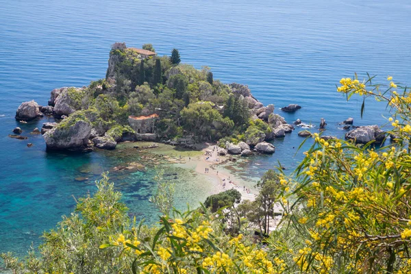 Taormina Pulau Kecil Isola Bella Sisilia — Stok Foto