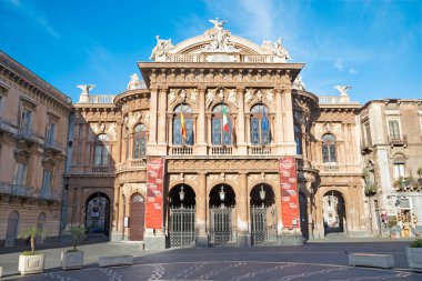 CATANIA, İtalya - 8 Nisan 2018: Tiyatro - Massimo Bellini Tiyatrosu.