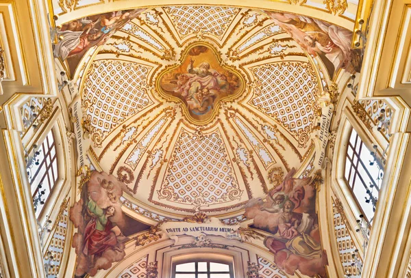 Catania Italy April 2018 Ceiling Fresco God Father Baroque Church — Stock Photo, Image