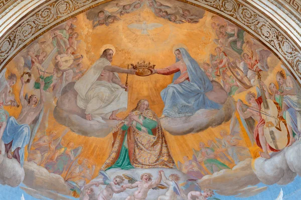 Catania Italia Abril 2018 Fresco Coronación Virgen María Cattedrale Sant —  Fotos de Stock