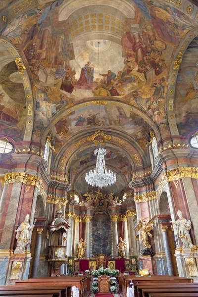Prag Tjeckien Oktober 2018 Barockkyrkan Kostel Svat Alexandrijsk Med Fresken — Stockfoto