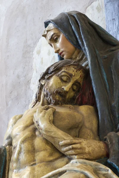 Prague Czech Republic October 2018 Detail Statue Pieta Church Egidius — Stock Photo, Image