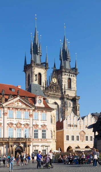 Prague Czech Republic October 2018 Lapangan Staromstsk Dan Gereja Gothic — Stok Foto