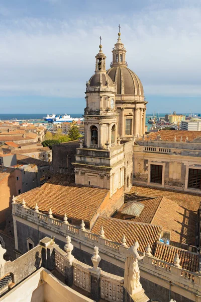 Catania Basilica Sant Agata Harbor Background — Stock Photo, Image