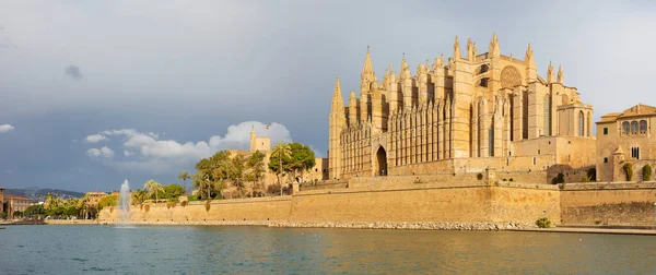 Palma Mallorca Katedralen Seu Och Almudaina Palats — Stockfoto